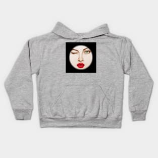 female face with eyes and lips Kids Hoodie